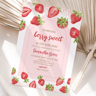 Invitation Baby-Shower aux Fruits Rouges Sucrés