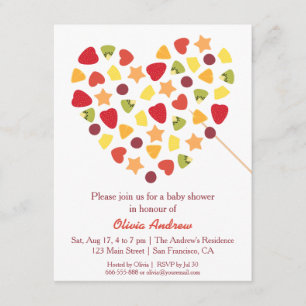 Invitation Baby shower aux fruits tropicaux colorés d'été