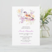 Invitation Baby shower aux oiseaux mignons de printemps (Debout devant)