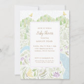 Invitation Baby shower aux papillons d'or (Devant)