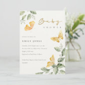 Invitation Baby shower aux papillons du Jardin mignon (Debout devant)