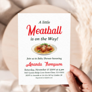 Invitation Baby Shower aux Petits Boulettes de Viande et Pâte
