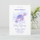 Invitation Baby shower aux tortues (Debout devant)