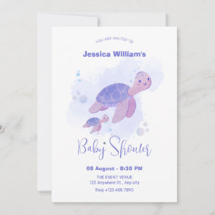 Invitation Baby shower aux tortues