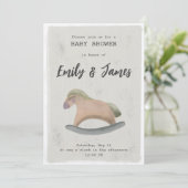Invitation baby shower avec Cheval Rocking (Debout devant)