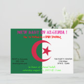 Invitation baby shower avec Drapeau d'Algérie (Debout devant)