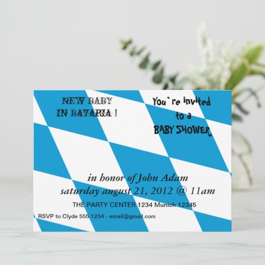 Invitation baby shower avec Drapeau de Bavière (Debout devant)