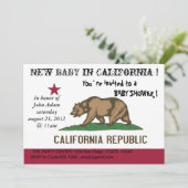 Invitation baby shower avec drapeau de Californie (Debout devant)