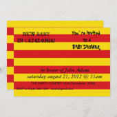 Invitation baby shower avec Drapeau de Catalogne (Devant / Derrière)