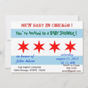 Invitation baby shower avec drapeau de Chicago