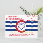 Invitation baby shower avec Drapeau de Cincinnati (Debout devant)