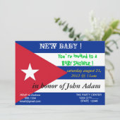 Invitation baby shower avec drapeau de Cuba (Debout devant)