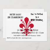 Invitation baby shower avec Drapeau de Florence (Devant / Derrière)