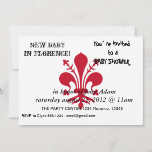 Invitation baby shower avec Drapeau de Florence