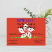 Invitation baby shower avec drapeau de Hong Kong (Debout devant)