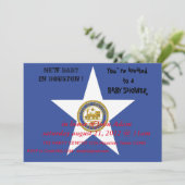 Invitation baby shower avec drapeau de Houston (Debout devant)