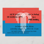 Invitation baby shower avec drapeau de Kansas City (Devant / Derrière)
