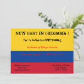 Invitation baby shower avec drapeau de la Colombie (Debout devant)