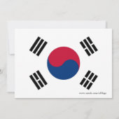 Invitation baby shower avec drapeau de la Corée du (Dos)