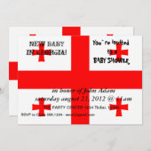 Invitation baby shower avec drapeau de la Géorgie (Devant / Derrière)