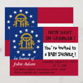 Invitation baby shower avec drapeau de la Géorgie (Devant / Derrière)