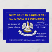 Invitation baby shower avec drapeau de la Louisian (Devant / Derrière)