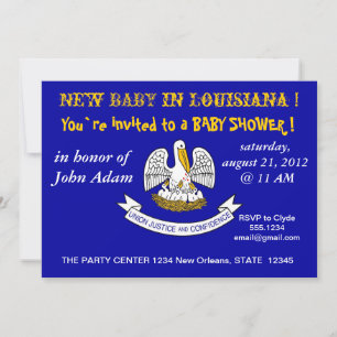 Invitation baby shower avec drapeau de la Louisian