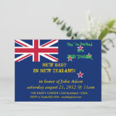 Invitation baby shower avec drapeau de la Nouvelle (Debout devant)