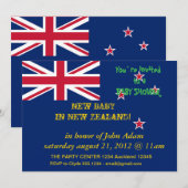 Invitation baby shower avec drapeau de la Nouvelle (Devant / Derrière)