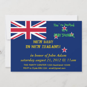 Invitation baby shower avec drapeau de la Nouvelle