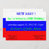 Invitation baby shower avec drapeau de la Russie (Devant / Derrière)