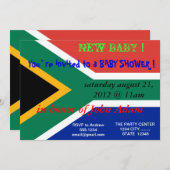 Invitation baby shower avec drapeau de l'Afrique d (Devant / Derrière)
