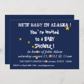 Invitation baby shower avec drapeau de l'Alaska, É (Devant / Derrière)