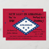 Invitation baby shower avec drapeau de l'Arkansas (Devant / Derrière)