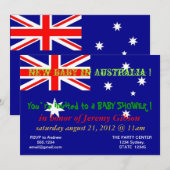 Invitation baby shower avec drapeau de l'Australie (Devant / Derrière)