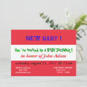 Invitation baby shower avec Drapeau de l'Autriche (Debout devant)