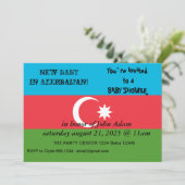 Invitation baby shower avec drapeau de l'Azerbaïdj (Debout devant)