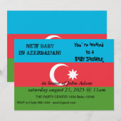 Invitation baby shower avec drapeau de l'Azerbaïdj (Devant / Derrière)