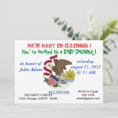 Invitation baby shower avec drapeau de l'Illinois (Debout devant)