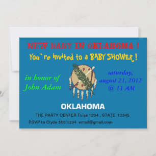 Invitation baby shower avec drapeau de l'Oklahoma