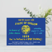 Invitation baby shower avec drapeau de l'Oregon (Debout devant)