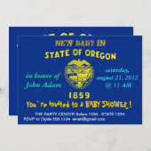 Invitation baby shower avec drapeau de l'Oregon (Devant / Derrière)