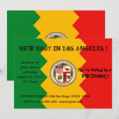 Invitation baby shower avec drapeau de Los Angeles (Devant / Derrière)