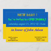 Invitation baby shower avec drapeau de l'Ukraine (Devant / Derrière)