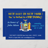 Invitation baby shower avec drapeau de New York (Devant / Derrière)