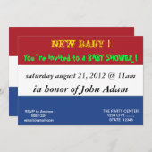 Invitation baby shower avec drapeau de Pays-Bas (Devant / Derrière)