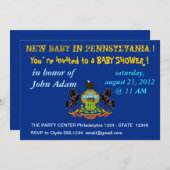 Invitation baby shower avec drapeau de Pennsylvani (Devant / Derrière)