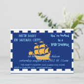 Invitation baby shower avec drapeau de Québec (Debout devant)