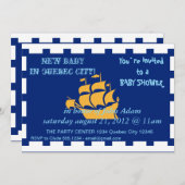 Invitation baby shower avec drapeau de Québec (Devant / Derrière)