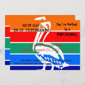 Invitation baby shower avec drapeau de Saint-Péter (Devant / Derrière)